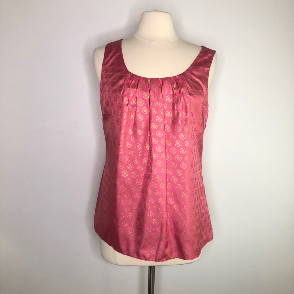 Vineyard Vines pink silk sand dollar print tank top